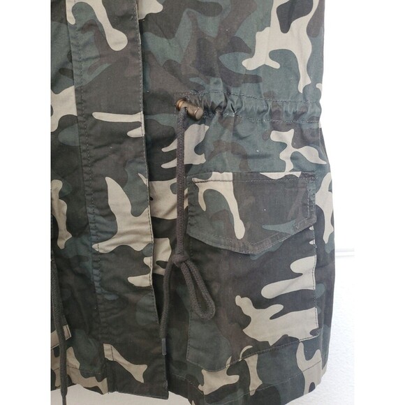 Active USA Womens Vest Small Camo Pockets Hooded Drawstring Waist Sleeveless - Picture 3 of 16